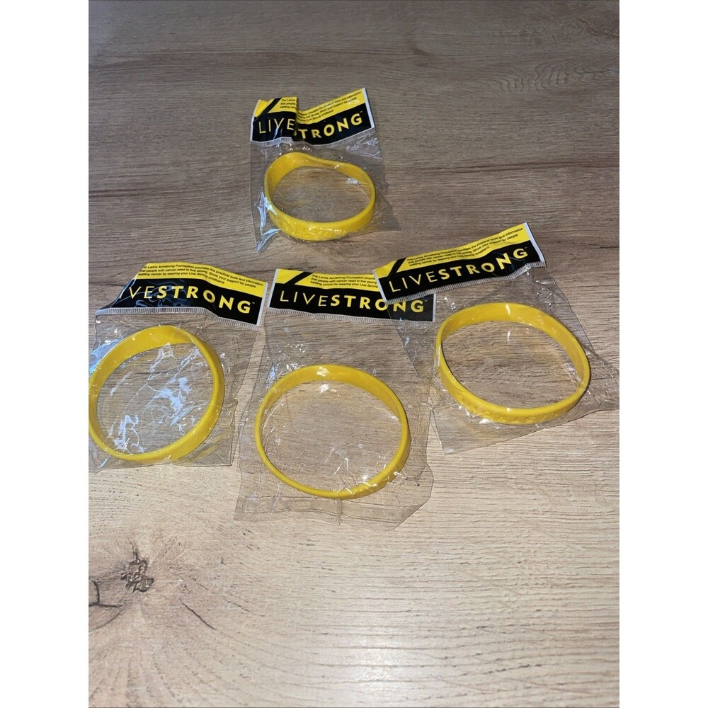Lot of (4) Nike LIVESTRONG Bracelet Silicone Lance Armstrong Youth